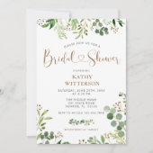 Elegant Greenery Bridal Shower Kaart (Voorkant)