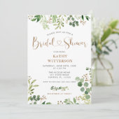 Elegant Greenery Bridal Shower Kaart (Staand voorkant)