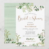 Elegant Greenery Bridal Shower Kaart (Voorkant / Achterkant)