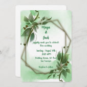 Elegant Greenery bruiloft Kaart (Voorkant / Achterkant)