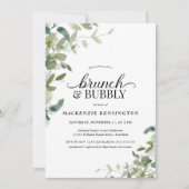 Elegant Greenery Brunch Bubble Shower Kaart (Voorkant)