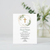 Elegant Greenery/BUDGET/Baptism Invitation. (Staand voorkant)