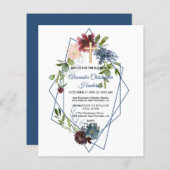 Elegant Greenery/BUDGET/Baptism Invitation. (Voorkant / Achterkant)