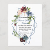 Elegant Greenery/BUDGET/Baptism Invitation. (Voorkant)