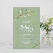 Elegant Greenery Budget Holiday Uitnodigingen (Staand voorkant)