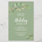 Elegant Greenery Budget Holiday Uitnodigingen (Voorkant)