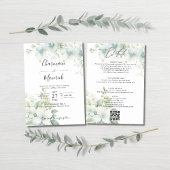 Elegant Greenery Budget QR code Wedding Kaart