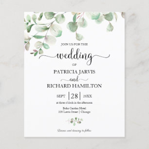 Elegant Greenery Budget Wedding Uitnodiging