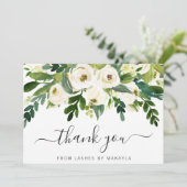 Elegant Greenery Business White Floral Bedankkaart (Staand voorkant)