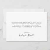 Elegant Greenery Business White Floral Bedankkaart (Achterkant)