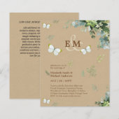 Elegant Greenery Butterflies Wedding Invitations (Voorkant / Achterkant)