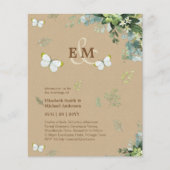 Elegant Greenery Butterflies Wedding Invitations (Voorkant)
