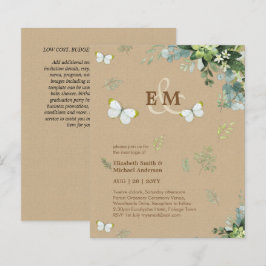 Elegant Greenery Butterflies Wedding Invitations