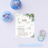 Elegant Greenery Butterflies Wedding Invitations Flyer (Enkel)
