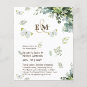 Elegant Greenery Butterflies Wedding Invitations Flyer (Voorkant)