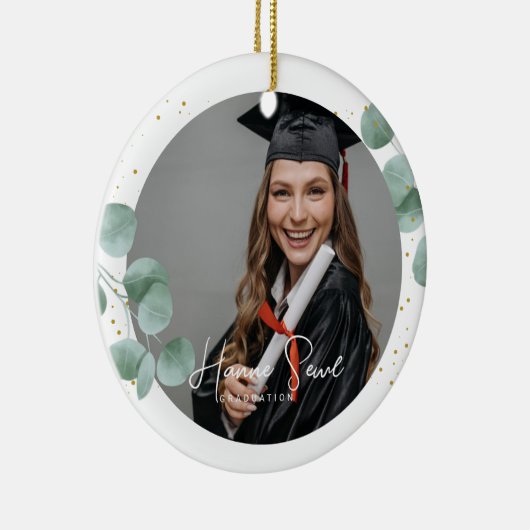 Elegant Greenery Calligraphy | Foto Afstuderen Keramisch Ornament (Rechts)
