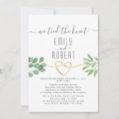 Elegant Greenery Calligraphy Wedding Invitation Kaart (Voorkant)