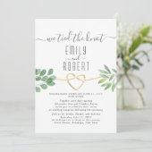 Elegant Greenery Calligraphy Wedding Invitation Kaart (Staand voorkant)