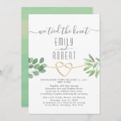 Elegant Greenery Calligraphy Wedding Invitation Kaart (Voorkant / Achterkant)