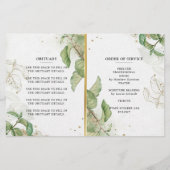 Elegant Greenery Celebration of Life Programme (Achterkant)