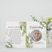 Elegant Greenery Celebration of Life Programme (Staand voorkant)
