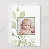 Elegant Greenery Christelijk Cross Invitation Kaart (Achterkant)