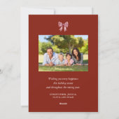 Elegant Greenery Christmas Garland Bow 2 Photos Feestdagenkaart (Achterkant)