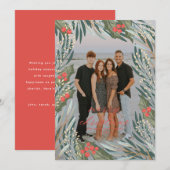 Elegant Greenery Christmas Lijst Vakantie Kaart (Voorkant / Achterkant)