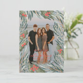 Elegant Greenery Christmas Lijst Vakantie Kaart (Staand voorkant)