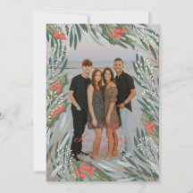 Elegant Greenery Christmas Lijst Vakantie Kaart