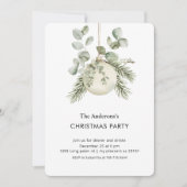 Elegant Greenery Christmas Party Kaart (Voorkant)