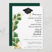 Elegant Greenery Class of 2025 Modern Afstuderen Kaart (Voorkant / Achterkant)