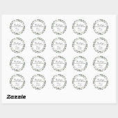 Elegant Greenery Classic Round Sticker (Vel)