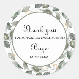 Elegant Greenery Classic Round Sticker