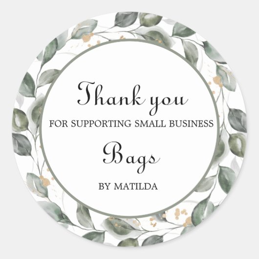 Elegant Greenery Classic Round Sticker (Voorkant)