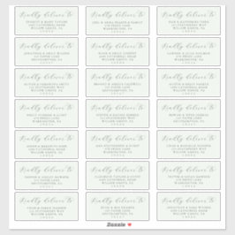 Elegant Greenery Coordinate Guest Adresetiketten Sticker