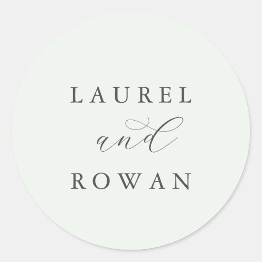 Elegant Greenery Coordinate Wedding Envelope Seals Ronde Sticker (Voorkant)