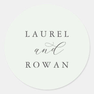 Elegant Greenery Coordinate Wedding Envelope Seals Ronde Sticker