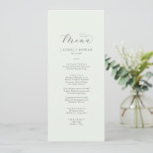 Elegant Greenery Coordinate Wedding Menu (Staand voorkant)