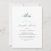 Elegant Greenery Couples Shower Invitation Kaart (Voorkant)
