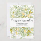 Elegant Greenery Creamy Waterverf Floral Moving Aankondiging (Voorkant)