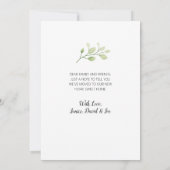 Elegant Greenery Creamy Waterverf Floral Moving Aankondiging (Achterkant)