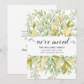 Elegant Greenery Creamy Waterverf Floral Moving Aankondiging (Voorkant / Achterkant)