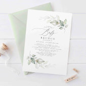 Elegant Greenery Cute Baby Brunch Baby shower Kaart