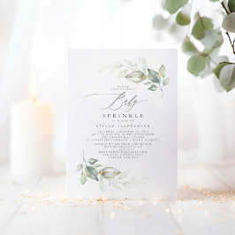 Elegant Greenery Cute Baby Sprinkle Baby shower Kaart