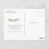 Elegant Greenery Dank u Briefkaart (Achterkant)