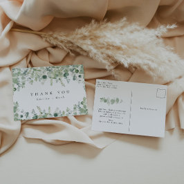 Elegant Greenery Dank u Briefkaart