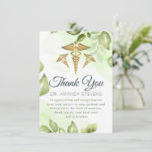 Elegant Greenery Doctor Hartelijk dank Bedankkaart (Staand voorkant)