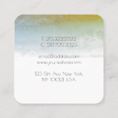 Elegant Greenery Earthy Brown Waterverf Abstract Vierkante Visitekaartje (Achterkant)