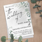 Elegant Greenery Eenvoudige Typografie Het huwelij Kaart